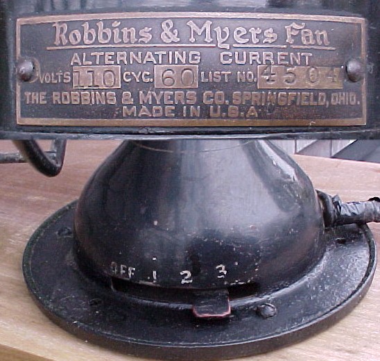 eBay Purchase Robbins & Myers Fan List 4504 Label and Switch View